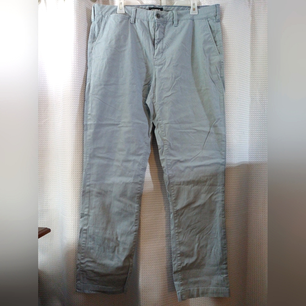 EXPRESS Men's Slip Stretch Garment Dyed Baby blue Pants Size 36x32